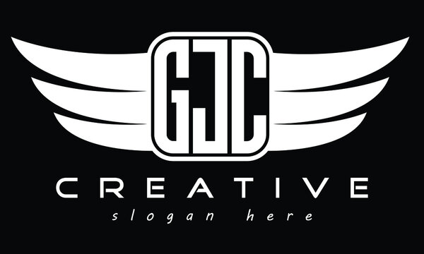 GJC three Letter wing  creative concept icon company logo design, Vector template