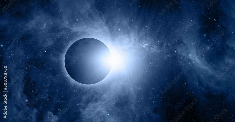 Leinwandbilder solar eclipse with the sword of orion in the background 1,450 light-years from earth 