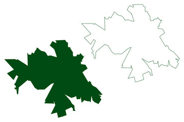 Cuatrocienegas municipality (Free and Sovereign State of Coahuila de Zaragoza, Mexico, United Mexican States) map vector illustration, scribble sketch Cuatrociénegas map