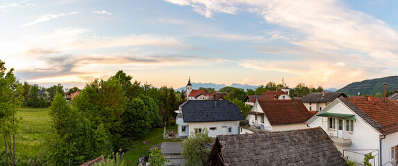 Fototapeta na wymiar Ljubljana Sostro Sunset