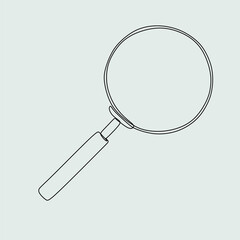 magnifying glass business single line drawing