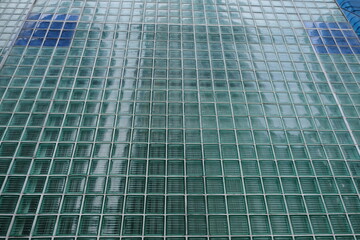 Glass block wall facade background