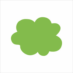 Green cloud. Vector illustration isolated on white background.
