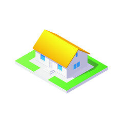 Isometric modern 3d house illustration