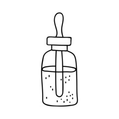 Hand drawn serum. Vector illustration in doodles style. Isolate on a white background.