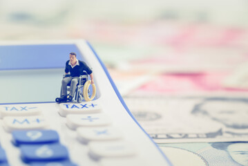 Tax exemption for persons with disabilities / disabled people concept : Man with physical...