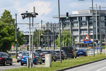 circulation radar camera lecture plaque auto voiture entree ville Bruxelles belgique vitesse...