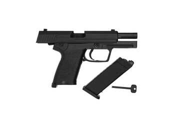 Air gun. Modern pneumatic weapon for air soft, sports and entertainment. A dummy, a copy of a real...