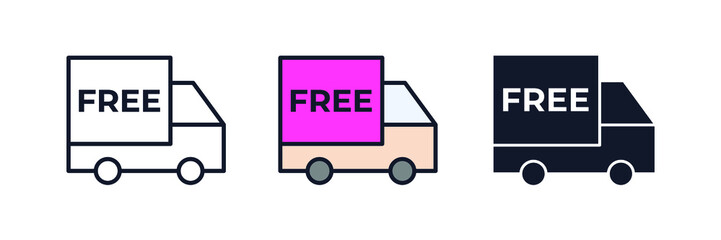 free shipping delivery truck icon symbol template for graphic and web design collection logo vector illustration