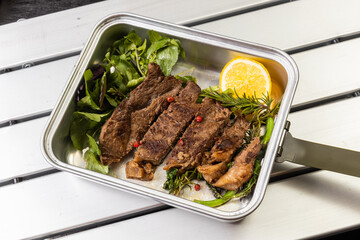 ステーキ Barbecue party outdoors