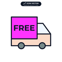 free shipping delivery truck icon symbol template for graphic and web design collection logo vector illustration