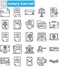 set of notary icons with transparent background