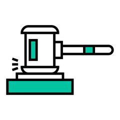 court hammer icon on transparent background