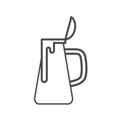 Vector linear icon with beer mug