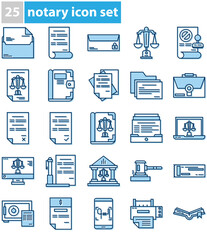 set of notary icons with transparent background