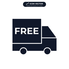 free shipping delivery truck icon symbol template for graphic and web design collection logo vector illustration