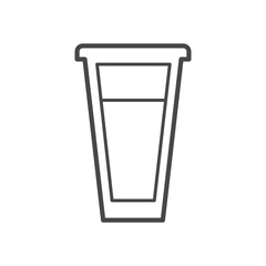Vector linear icon with glass of water