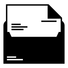 open letter and envelope icon on transparent background