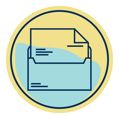 open letter and envelope icon on transparent background
