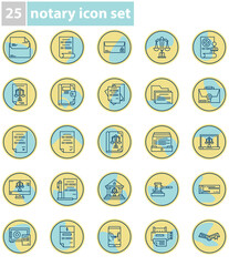 set of notary icons with transparent background