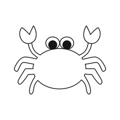Cartoon crab black and white outline stock illustration