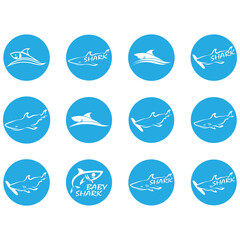 Shark fin logo vector illustration design template.Shark Logo Template-Vector illustration