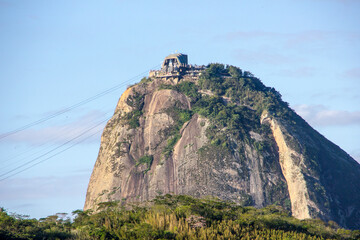 sugarloaf seen from the top of a building in the Copacabana neighborhood in Rio de Janeiro Brazil.