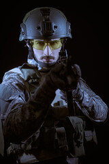 military man with gun