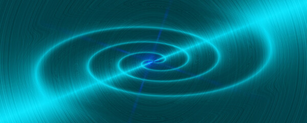 Bright blue neon glowing flux effect abstract wave pattern. Swirl dynamic motion. Metal texture