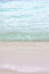 Turquoise sea with sand beach for summer background.