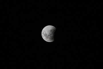 Lunar eclipse seen in the sky of Rio de Janeiro.