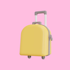 Summer 3d render icon set. suitcase. 3d rendering