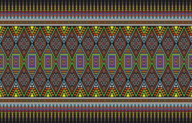 Aztec motifs vector seamless pattern design. Background illustration of a tribal pattern template element - obrazy, fototapety, plakaty