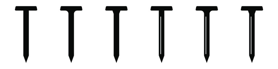 Metal nail icon, vector illustration.