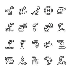 Helicopter icons collection vector illustration
