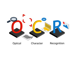 Optical Character Recognition or OCR technology by recognize text from photo - obrazy, fototapety, plakaty