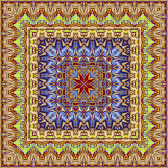 Fototapeta premium 3d effect - abstract square geometric fractal pattern