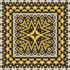 3d effect - abstract square geometric fractal pattern