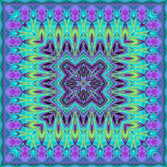 Obraz premium 3d effect - abstract square geometric fractal pattern