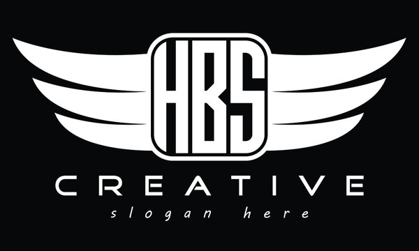 HBS three Letter wing symbol minimalist modern font creative concept icon professional logo design, Vector template