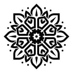 Circular flower mandala pattern for Henna.