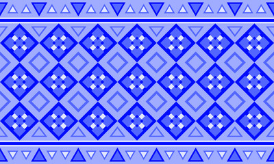pattern Geometric ethnic oriental traditional blue design vector for background, carpet, wallpaper, clothing, wrapping, Batik, fabric, Vector illustration embroidery style.