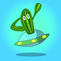 Cactus Cartoon Character Design Illustration