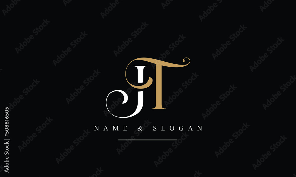 Canvas Prints tj, jt, t, j abstract letters logo monogram