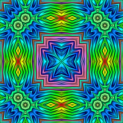 3d effect - abstract colorful kaleidoscopic geometric pattern