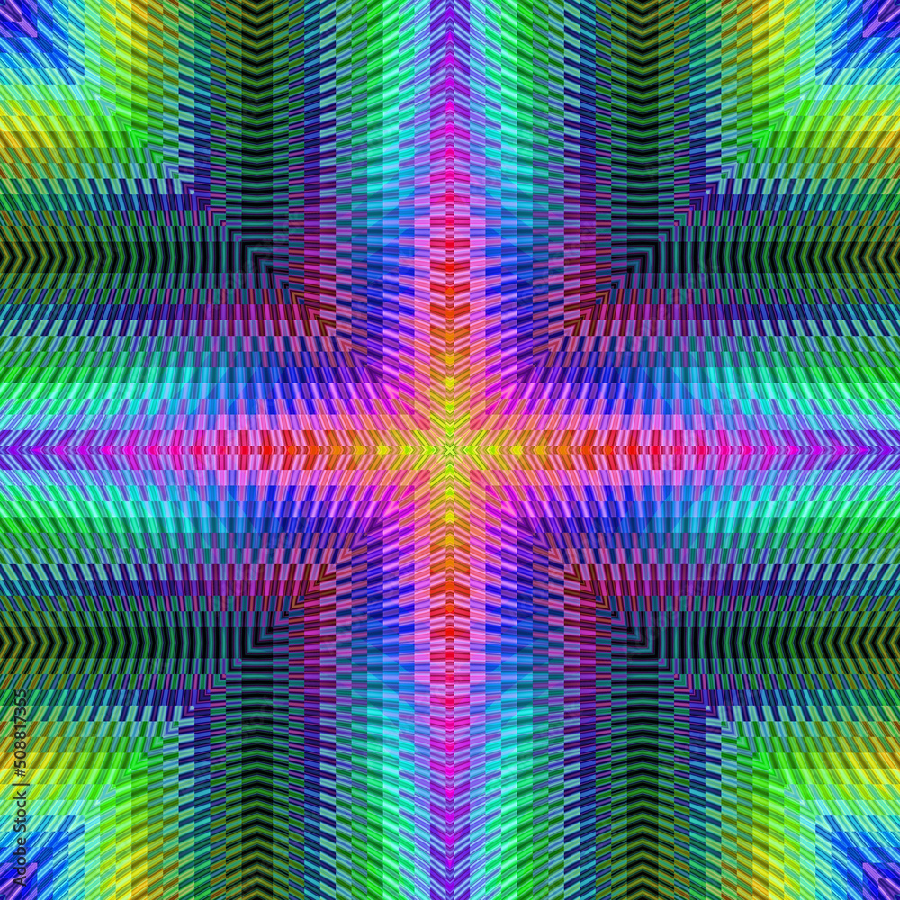 Wall mural 3d effect - abstract colorful kaleidoscopic pattern