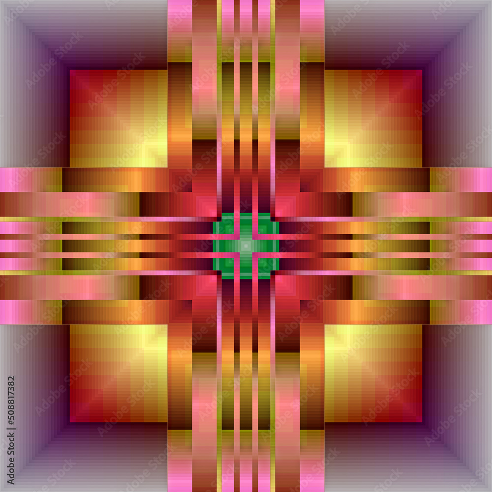 Wall mural 3d effect - abstract kaleidoscopic geometric color gradient pattern