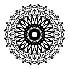 Coloring book pages for kids and adults, abstract design, Indian mandala. Frame or sheet design. Decorative round ornaments. 