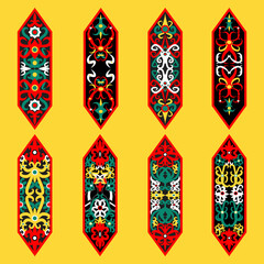 authentic central borneo dayak ngaju tribe shield pattern