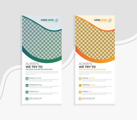 Abstract modern stylish simple corporate dl flyer rack card template creative clean design for company, and multipurpose use with abstract shapes